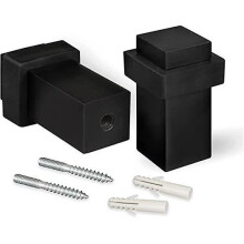 Floor Door Stopper, Matte Black Metal Door Stopper Screw On - Set of 2 Door Stopper, with Screws - Door Stopper for Heavy Duty Doors - Exterior Window