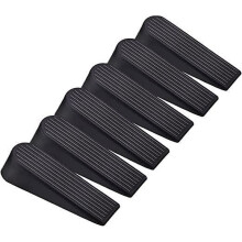 6 Pieces Black Door Stopper Wedges Rubber Door Stoppers Home Office