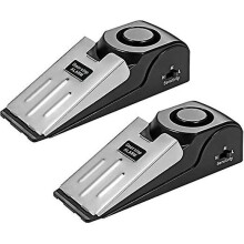 Door Stopper, Door Stops with Alarm, Non-Slip Rubber Door Stops, 3 Adjustable Sensitivities Door Stopper for Home Security/Child Safety (2 Packs)