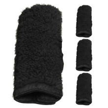 2Pairs Thick Black Fleece Armrest Cushions for Wheelchair Warm Comfort