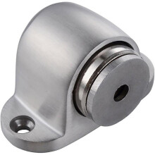 Brushed Metal Floor Mounted Magnetic Door Stopper