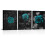 Ensemble de 3 tableaux sur toile Rose turquoise, 30 x 40 cm 1
