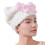 Bonnet de séchage de cheveux élastique, conception à nœud-Blanc 1