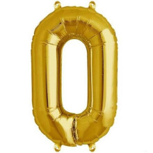Zlatý mylarový balón s číslom 16 palcov