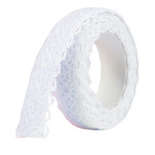 Ruban adhésif en dentelle, ruban adhésif en tissu de 1.7M-Blanc