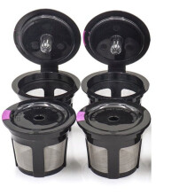 Conjunto de 4 filtros reutilizáveis para cápsulas K-Cup em aço inoxidável.