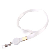 Lanière rétractable pour badge d'identification – Polyester avec ABS et fer