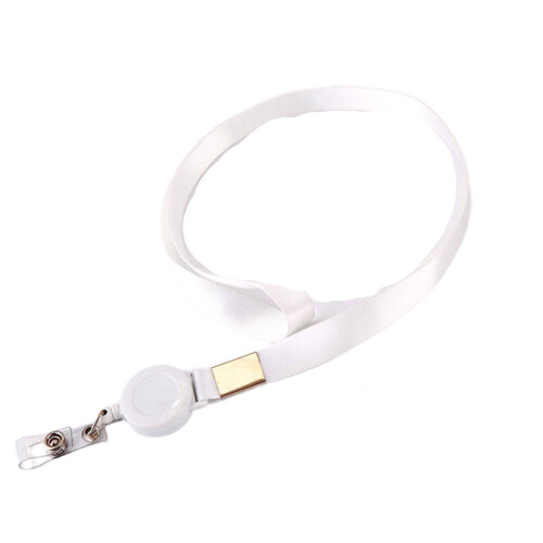 Lanière rétractable pour badge d'identification – Polyester avec ABS et fer