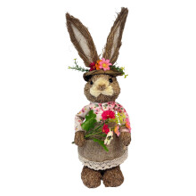 Pasen konijn beeldje decoratie handgemaakte natuurlijke-43 cm