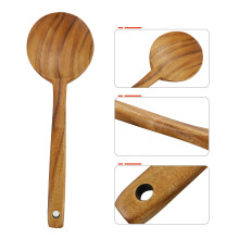 Colher de madeira para cozinhar, 30 x 10 cm