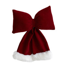Bowknot de Noël en velours décoratif parfait-Flocage peluche M