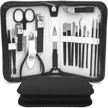Kongqtee Manicure Set Nail Clippers Kit for Women&men 18 in 1 Professional Stainless Steel Pedicure Care Tools Kit Nail Cutter Set Scissors Grooming K