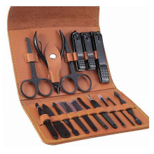 XIANRENGE Manicure Set 16 Pieces Professional Nail Clippers Kit Pedicure Kit - Care Set Made of Stainless Steel Nail Care Tools with Luxury Leather Tr