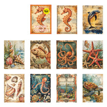 Seafaring Stimulated Art Paper 10 Sheets-5 Deep Sea creatures