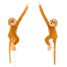 (Watermelon Red, 62cm) Plush Colorful Long Arm Monkey Curtain Tieback Strap Plush Toy Doll for Electric Vehicle Anti-Collision