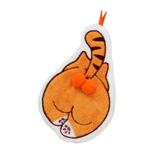 Soft Microfiber Hand Towel Lovely Cats Shape Hanging-Orange