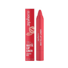 Zephoco Bright Red Mist Matte Lip Liner Pencil, Defines Lip Shape, Long-Lasting, Suitable for Daily Use