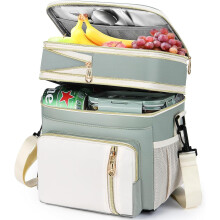 Borsa termica espandibile per il pranzo, 16 litri, verde oliva.