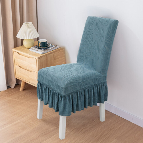 Elastischer Stuhlbezug mit Blattmuster, Polyester, 1 Stück