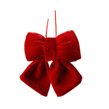Holiday Velvets Bowknot Decoration For Christmas Tree-Red S