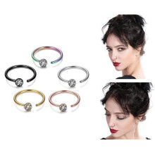 ks piercingov do nosa a ucha, WOVTE nerezové nosové krúžky na ozdobu - viacfarebné, strieborné, zlaté, čierne, ružové zlato - 8 mm