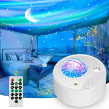 Proiettore galattico Aurora Boreale 3 in 1 con 14 effetti luminosi e rumore bianco, lampada da soffitto con cielo stellato, proiettore ambie