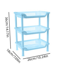 Étagère de rangement roulante en plastique à 3 niveaux Japceit