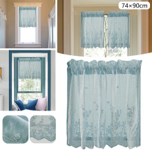 Floral Lace Voile Cafe Curtains 29 x 35 in, 1 Panel