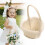 Rattan Wedding Flower Basket with Handle, White, 10x6cm 1