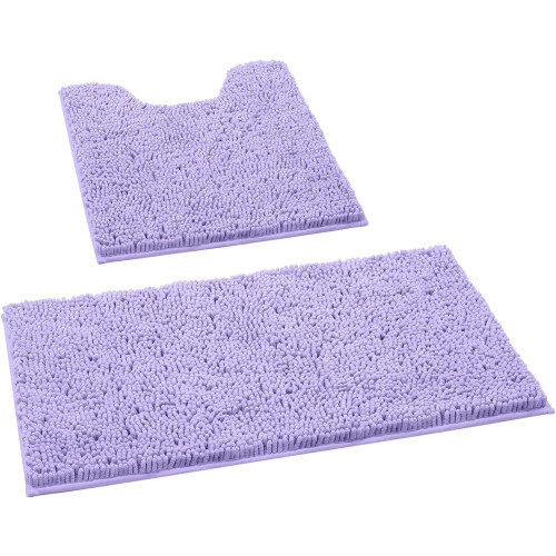 2-delige chenille badkamertapijtset – antislip, absorberend,