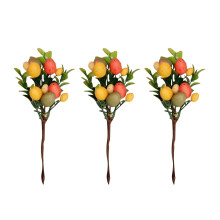 Set di 8 uova di Pasqua in plastica con decorazioni a foglia verde.