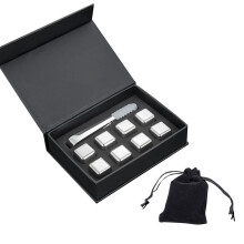 Whiskey Chilling Set – 8 Stainless Steel Cubes & Tongs