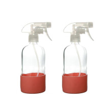(Pink rubber cover) Hand Pressurized 500ML Glass Sprayers Bottle For Plant With Adjustable Mists Nozzle And Durable Design Yellow rubber cover