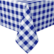 Königsblaue karierte Polyester-Tischdecke, 60 x 84 Zoll