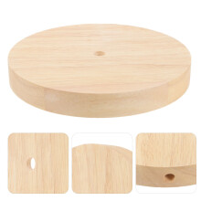 Socle de lampe rond en bois naturel 15 cm