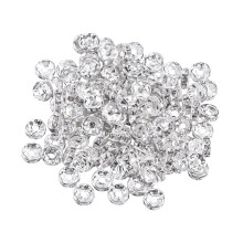 Rhinestone rondelle spacer beads silver 8mm 100 pcs