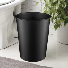 Schwarzer Metall-Mülleimer – 24,8 cm hoch, 6,8 Liter