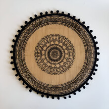 Runde Boho-Tischsets, 6er-Set, Baumwoll-Leinen mit Quasten