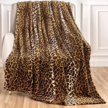 Manta de lã com estampa de leopardo, 152 x 203 cm (60 x 80 polegadas)