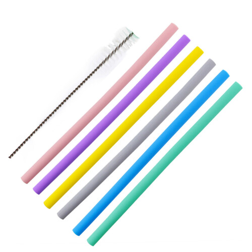 Återanvändbara silikonsugrör, 7-pack