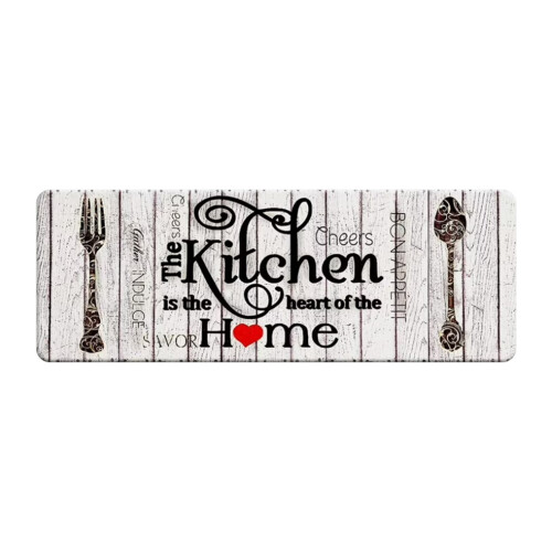 Tappeto da cucina rustico bianco e nero 120x40 cm