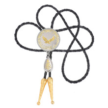 Comfortable Adjustable Bolo Tie Carved Charm Western PU Cord-EA