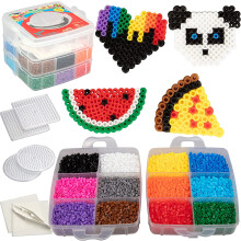 Kit de manualidades con cuentas fusibles, 8000 piezas, 12 colores.