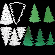 Juego de plantillas para árbol de Navidad, color plata, 5 piezas, 11 x 8,7 x 0,1 cm.