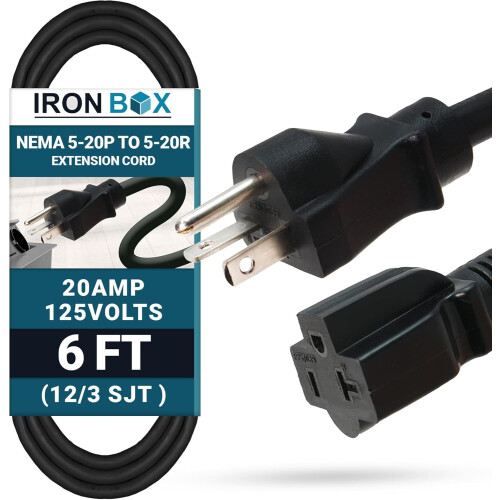 Καλώδιο επέκτασης IronBox 6ft NEMA5-20P έως 5-20R20A125V