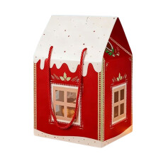 Handgefertigte Weihnachts-Cottage-Geschenkbox aus-Rot 1Stk