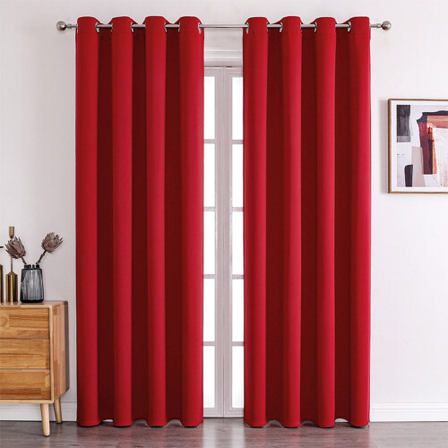 Blackout Curtains Red 51.1x39.3 in Tab Top Cloth