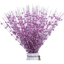 Lot de 10 tiges de baies Ă paillettes violettes de 43 cm