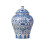 Vaso in ceramica blu e bianca con coperchio, ideale per zenzero. 1