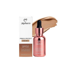 Zephoco Deep Skin Tone Protective Color-Changing Foundation Liquid, Lightweight, Moisturizing, Natural, Smooth, Transparent, Concealing Foundation
